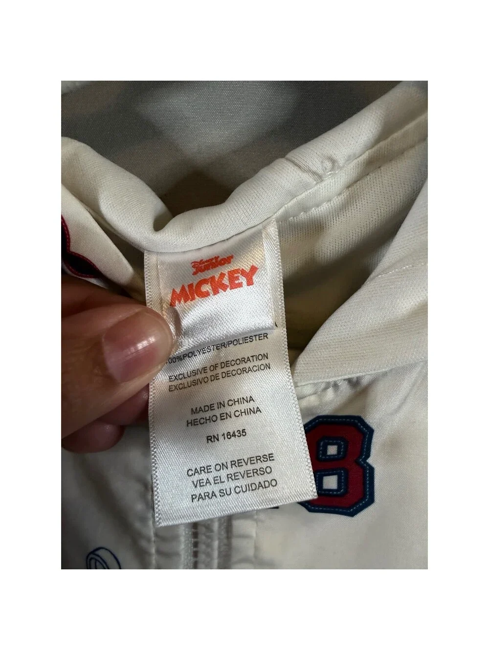 Disney Junior Mickey Mouse White Hooded Windbreaker Jacket 3D Ears Kids 3T
